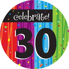 Rainbow Celebration  30th Birthday 7'' Plate 