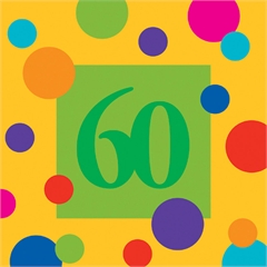 60 Birthday Stripes  Lunch Napkins 