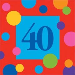 40 Birthday Stripes  Lunch Napkins 