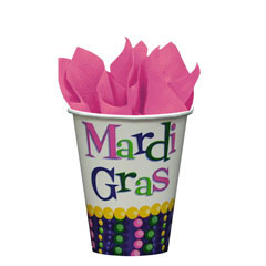 MARDI GRAS BEAD 9oz PAPER CUPS