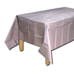 SILVER SOLID   PLASTIC TABLE COVER