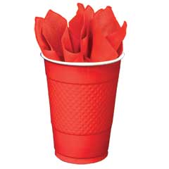 RED SOLID   16 oz. PLASTIC CUPS