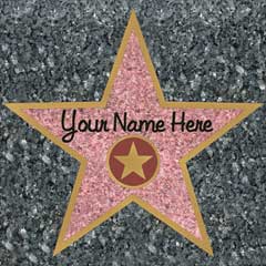 STAR OF FAME   HOLLYWOOD STAR 