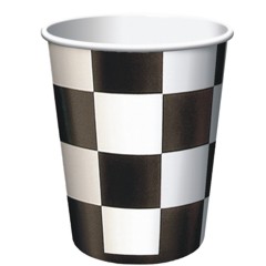 BLACK & WHITE CHECK   9 oz. CUPS
