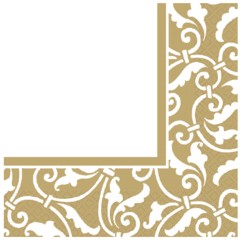 GOLD SCROLL   LUNCHEON NAPKINS