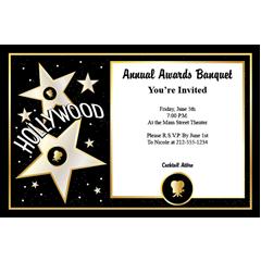 Hollywood Star   Personalized Invitations