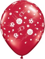 11''ASSTORTED COLOR SPORTS  LOGO LATEX BALLOONS  